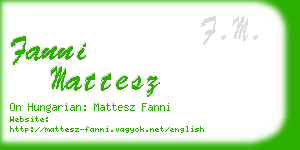 fanni mattesz business card
